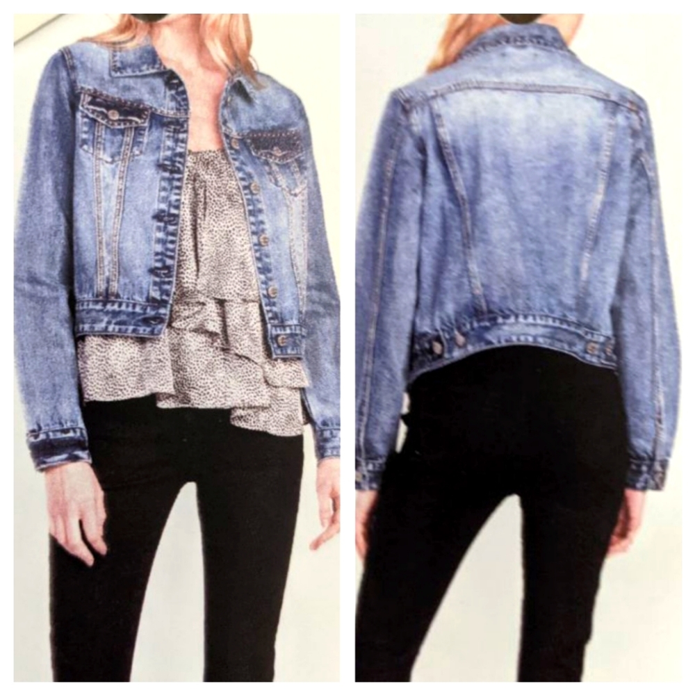 NWT ~ MISS ME Denim Jacket With Stud Detail